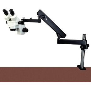 OMAX 3.5X-45X Zoom Binocular Articulating Arm Stereo Microscope with Vertical Post