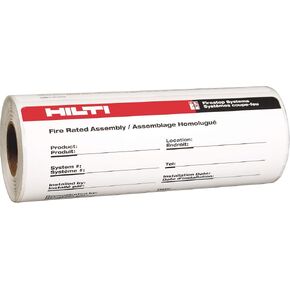 HIlti 339611 Firestop System Adhesive Labels firestop fire Protection Systems