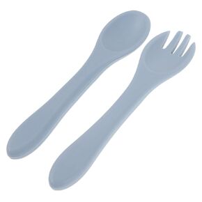 1 Set Silicone Utensils Set Fork and Spoon Feeding Tableware with Comfortable Grip and Safe Rounded Edges for Feeding