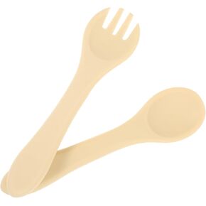 LIFKOME Baby Feeding Spoon Fork Set Silicone Cutlery Lightweight Durable Perfect for Toddlers