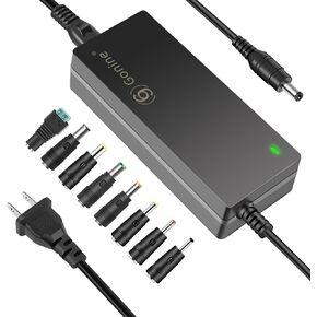 Gonine 12V 5A Power Supply Adapter, AC 100-240V 50-60Hz to DC in 12Vdc 60W Power Cord, Suit for 12Volt 5.0A 4A 3.5A 3A LCD Monitor LED Strips Light CCTV Security System with 8 Connector.