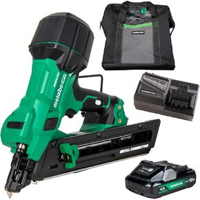 Metabo HPT Cordless Metal Connector Nailer, 18V - 4.0 Ah Battery, 1-1/2-Inch 36 Degree Paper Tape Metal Connector Nails, NR1838DKA