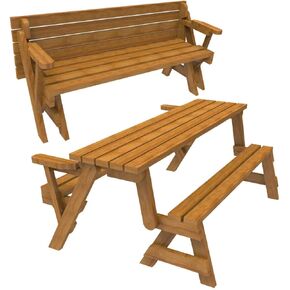 Woodworking Plan to Build a Convertible Folding Bench/Picnic Table (Not a RTA Wood Kit)