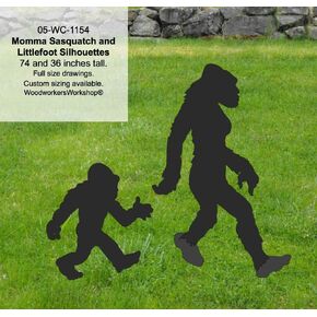 WoodworkersWorkshop Woodworking Plan to Make Your Own Mama Bigfoot and Littlefoot Sasquatch Yard Art Includes Free TRACING Paper!