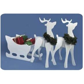 Woodcraft Project Paper Plan To Build Proud Reindeer And Sleigh Combo - Material Not Included