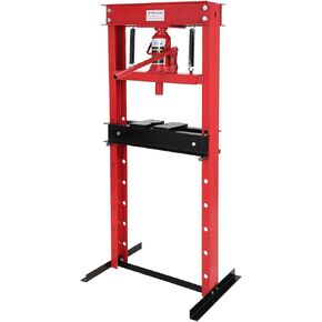 Hydraulic Shop Press, H-Frame Heavy Duty Floor Press with Bottle Jack, Stamping Plates, Adjustable Table for Bending, Straightening, and Pressing