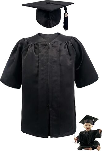GraduationMall Baby Graduation Cap and Gown Set - NICU Graduate Outfit 0-18M, Soft Satin (5 Colors, S/M/L) in Kuwait
