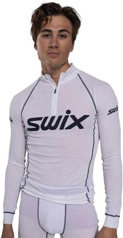 Swix Men's Racex Classic Half Zip Long Sleeve Quick-Drying Stretch Slim Fit Baselayer Top in Saudi Arabia