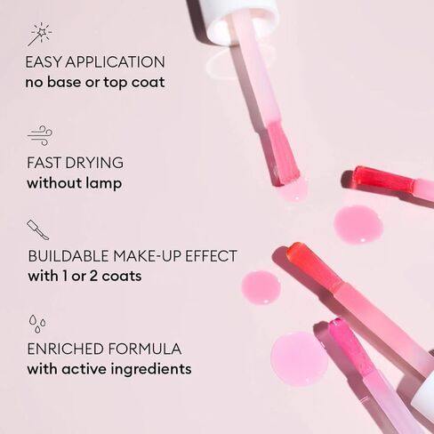 Manucurist Active Plump Nail Polish & Care - Collagen & Peach Extract - No Lamp - Nail Hydrator with Ultra-Glossy Baby Rose Shimmer for Instant Plumping Effect - Nail Volumizer - Vegan & Plant-Based in Saudi Arabia