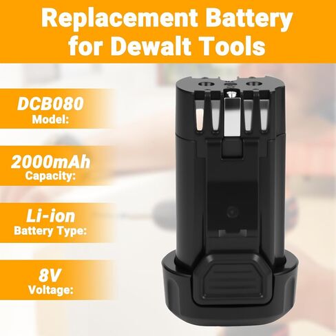 شاحن بطارية ليثيوم أيون 8 فولت من جويري متوافق مع ديوالت DCB080 DW4390 DCF680N1 DCF680N2 DCF680G2 (ليس لبطاريات Ni-Mh/Ni-Cd) in Kuwait