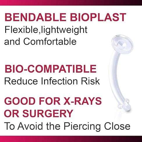 bodyjewellery 3pcs 14g Belly Button Rings Navel Piercing Retainer Clear Flexible Acrylic Bioflex Rubber O Rings Jewelry Pick Size in Saudi Arabia