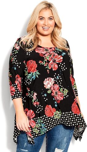 Avenue womens Avenue Plus Size Tunic Paloma Hh Prt Blouse in Saudi Arabia