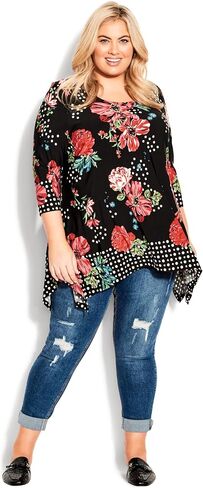Avenue womens Avenue Plus Size Tunic Paloma Hh Prt Blouse in Saudi Arabia