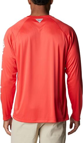 Columbia Men's Terminal Tackle Long Sleeve Shirt, Island Orange/Spring Blue Logo, XX-Large in Saudi Arabia