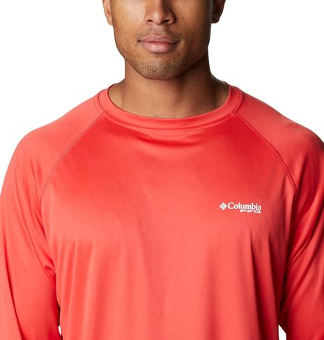 Columbia Men's Terminal Tackle Long Sleeve Shirt, Island Orange/Spring Blue Logo, XX-Large in Saudi Arabia