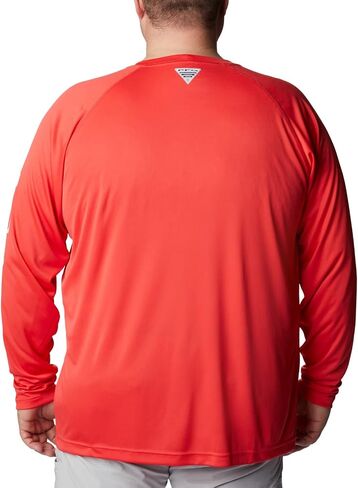 Columbia Men's Terminal Tackle Long Sleeve Shirt, Island Orange/Spring Blue Logo, XX-Large in Saudi Arabia