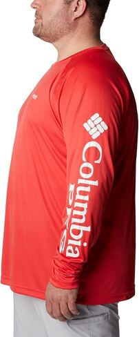 Columbia Men's Terminal Tackle Long Sleeve Shirt, Island Orange/Spring Blue Logo, XX-Large in Saudi Arabia