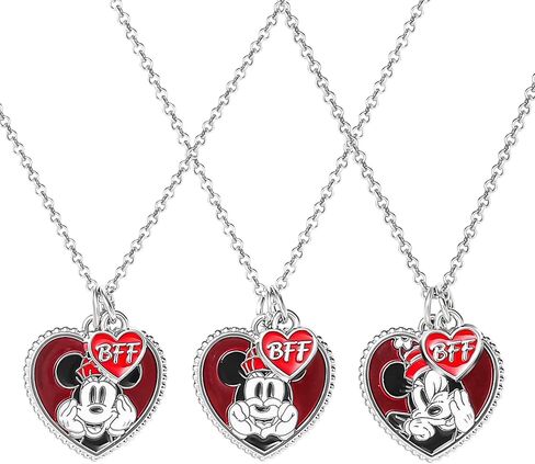 Disney Girls Minnie Mouse BFF Necklace Set of 3 - Best Friends Necklaces with BFF Charm and Minnie Mouse Pendant in Saudi Arabia