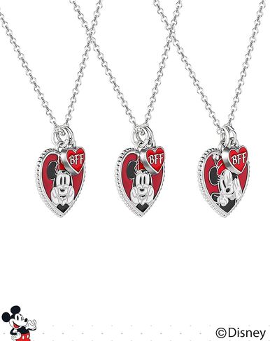 Disney Girls Minnie Mouse BFF Necklace Set of 3 - Best Friends Necklaces with BFF Charm and Minnie Mouse Pendant in Saudi Arabia