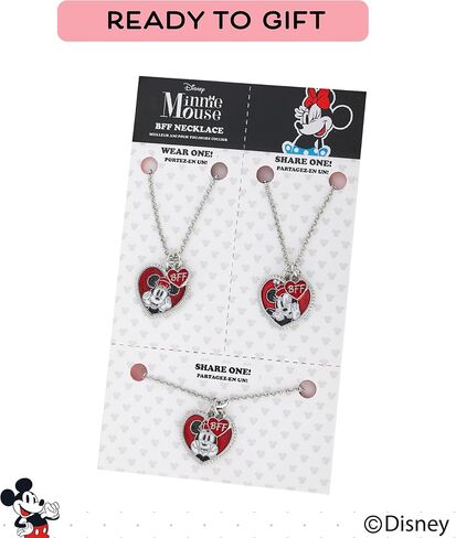 Disney Girls Minnie Mouse BFF Necklace Set of 3 - Best Friends Necklaces with BFF Charm and Minnie Mouse Pendant in Saudi Arabia