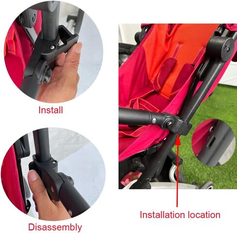 Baby Stroller Accessories Bar ، مسند الذراع ، مقبض ، متماسك بين GB Pockit+ All-Terrain و GB Pockit+ All City ، PU Leather Surface (مسند الذراعين بالكامل) in Kuwait