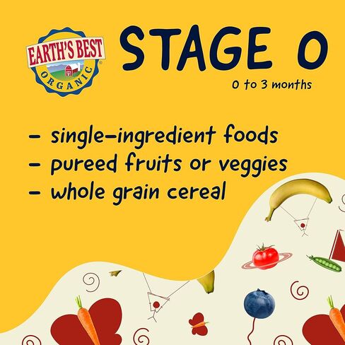 Earth's Best Organic Baby Food, Organic Whole Grain Oatmeal Baby Cereal, Non-GMO, Easily Digestible and Iron Fortified Baby Food, 8 oz Box (Pack of 12) in Saudi Arabia