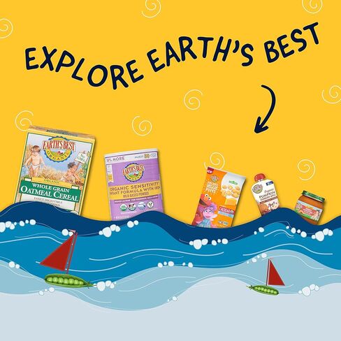 Earth's Best Organic Baby Food, Organic Whole Grain Oatmeal Baby Cereal, Non-GMO, Easily Digestible and Iron Fortified Baby Food, 8 oz Box (Pack of 12) in Saudi Arabia