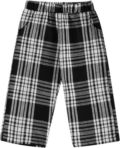 Toddler Kids Baby Boy Girl Gingham Pants Elastic Basic Casual Pockets Long Buffalo Pants Casual Joggers Bottoms in Saudi Arabia
