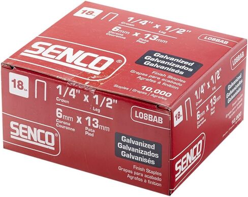Senco L10BABN 18 مقياس × 1/4 بوصة تاج × 5/8 بوصة دبابيس مجلفنة كهربائية (5000 لكل صندوق) in Kuwait