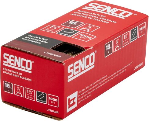 Senco L10BABN 18 مقياس × 1/4 بوصة تاج × 5/8 بوصة دبابيس مجلفنة كهربائية (5000 لكل صندوق) in Kuwait