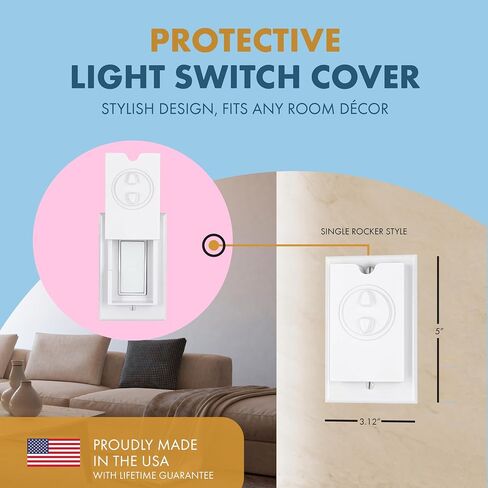 HomeStar Safety Light Switch Guard | Triple Rocker Style | Child Proof Light Switch Plate | Tamper-proof Switch Protection | Switch Lock Cover | 3D-Printed in Saudi Arabia