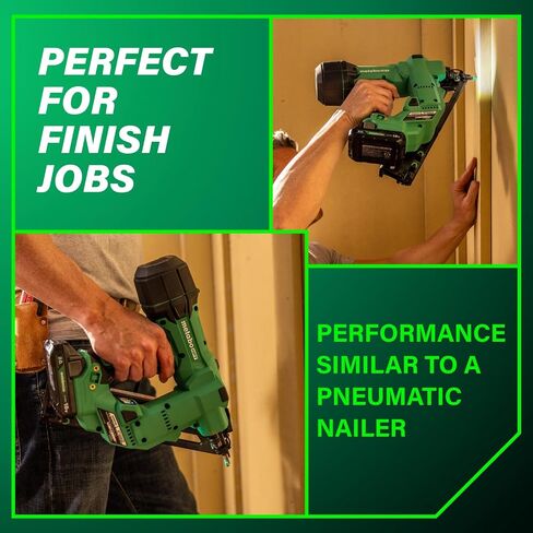 Metabo HPT 18V Multivolt Brushless Pro 15-Ga Ga Angled Finish Dailer Kit ، 15 Gauge Finish Nailer ، أداة طاقة مع بطارية أيون ليثيوم 2.0AH ، 1-1/4 "إلى 2-1/2" ، محرك قوي بدون فرش ، NT1865DAA in Kuwait