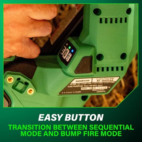 Metabo HPT 18V Multivolt Brushless Pro 15-Ga Ga Angled Finish Dailer Kit ، 15 Gauge Finish Nailer ، أداة طاقة مع بطارية أيون ليثيوم 2.0AH ، 1-1/4 "إلى 2-1/2" ، محرك قوي بدون فرش ، NT1865DAA in Kuwait