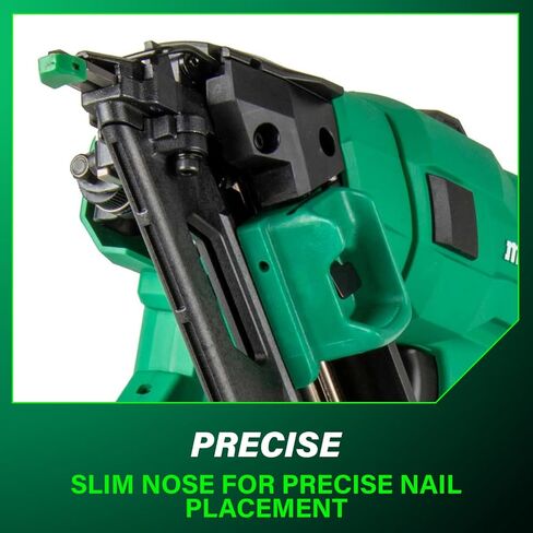Metabo HPT 18V Multivolt Brushless Pro 15-Ga Ga Angled Finish Dailer Kit ، 15 Gauge Finish Nailer ، أداة طاقة مع بطارية أيون ليثيوم 2.0AH ، 1-1/4 "إلى 2-1/2" ، محرك قوي بدون فرش ، NT1865DAA in Kuwait
