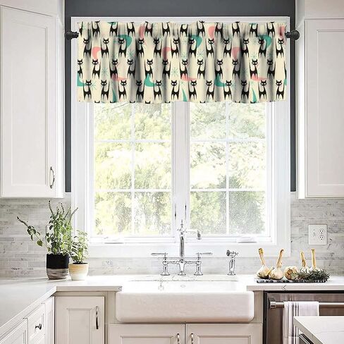 Unicorn Curtains Valance for Girls Kids Baby Colorful Star Rainbow Rod Pocket Blackout Window Valance for Bedroom Kitchen Living Room Cafe 54x18inch in Saudi Arabia