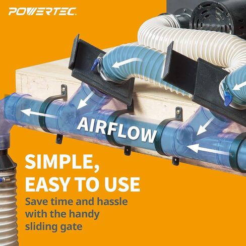 POWERTEC 70133-P6 2-1/2 Inch Blast Gate for Dust Collector, Dust Collection Fittings, 6 PK in Saudi Arabia