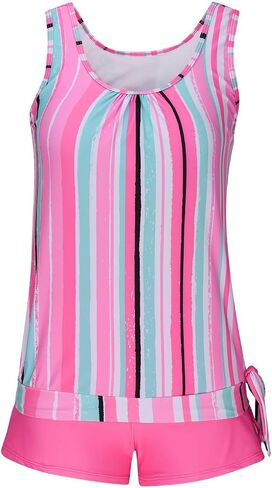 maisdgop Tankini Swimsuits for Women Oversized Two Piece Bathing Suits Striped Modest Swimwear Swim Tank Top with Boyshorts in Saudi Arabia