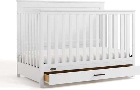 Graco Tristan 5-in-1 Convertible Crib with Drawer (Driftwood) – GREENGUARD Gold Certified, Fits Standard Crib Mattress, Premium Handle, Converts to Toddler Bed, Daybed, and Full-Size Bed in Saudi Arabia