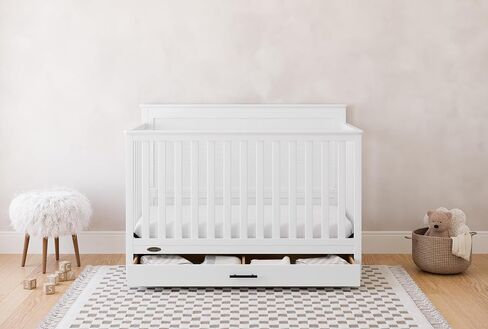 Graco Tristan 5-in-1 Convertible Crib with Drawer (Driftwood) – GREENGUARD Gold Certified, Fits Standard Crib Mattress, Premium Handle, Converts to Toddler Bed, Daybed, and Full-Size Bed in Saudi Arabia
