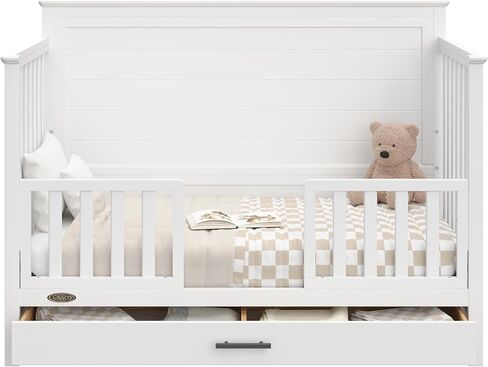 Graco Tristan 5-in-1 Convertible Crib with Drawer (Driftwood) – GREENGUARD Gold Certified, Fits Standard Crib Mattress, Premium Handle, Converts to Toddler Bed, Daybed, and Full-Size Bed in Saudi Arabia
