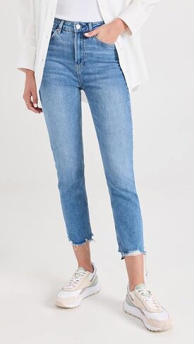 PAIGE Women's Sarah Slim Crop High Rise Stright in Radio Star Disstressed Fly Hem in Saudi Arabia