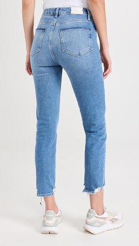 PAIGE Women's Sarah Slim Crop High Rise Stright in Radio Star Disstressed Fly Hem in Saudi Arabia