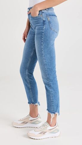 PAIGE Women's Sarah Slim Crop High Rise Stright in Radio Star Disstressed Fly Hem in Saudi Arabia