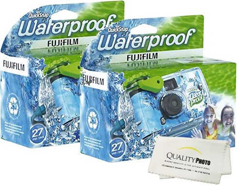 Fujifilm Quick Snap مقاومة للماء 27 تعريض 35 مم كاميرا 800 فيلم ، 1 حزمة + قطعة قماش ميكروفيات الصورة جودة (4 عبوة) in Kuwait
