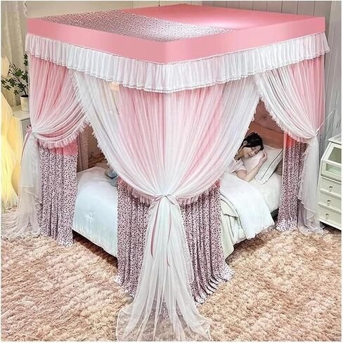 Bed Canopy Mosquito Net for Single & Double Beds - Decorative Curtains for Girls' Bedrooms - Year-Round Use (150/180/200CM)(Smoke Orchid,150x200x200cm) in Saudi Arabia