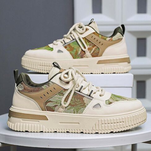 Mens and Womens Anti Slip Thick Soled Skateboard Shoes with Lace Up Low Top Casual Sneakers Comfortable Short Distance Running Shoes Breathable Outdoor Hiking Shoes Fitness Training Shoes in Saudi Arabia