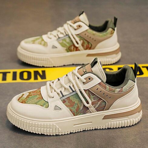 Mens and Womens Anti Slip Thick Soled Skateboard Shoes with Lace Up Low Top Casual Sneakers Comfortable Short Distance Running Shoes Breathable Outdoor Hiking Shoes Fitness Training Shoes in Saudi Arabia