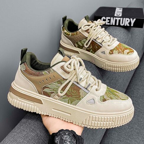Mens and Womens Anti Slip Thick Soled Skateboard Shoes with Lace Up Low Top Casual Sneakers Comfortable Short Distance Running Shoes Breathable Outdoor Hiking Shoes Fitness Training Shoes in Saudi Arabia