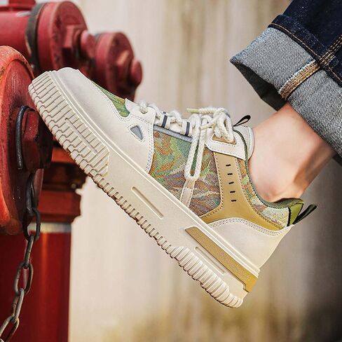 Mens and Womens Anti Slip Thick Soled Skateboard Shoes with Lace Up Low Top Casual Sneakers Comfortable Short Distance Running Shoes Breathable Outdoor Hiking Shoes Fitness Training Shoes in Saudi Arabia