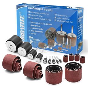 Vibratite 37 قطعًا ، قم بالضغط على طقم طبل الصنفرة ، 80 و 120 من أكمام Sander Sander مع الأدوات للأدوات للأدوات الدوارة ، حفر الطاقة ، النجارة ، الطلاء ، وظائف تلميع الأسطح المعدنية